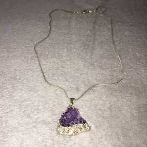 Silver dipped Amethyst Necklace
